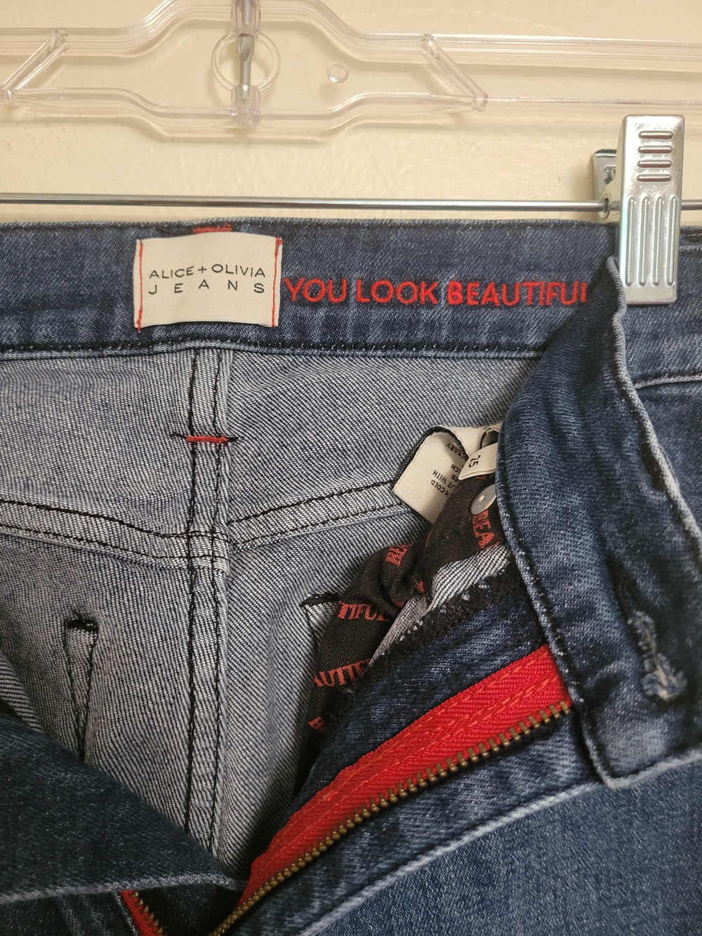 Alice + Olivia Beautiful Jeans High Rise Bell Bottom Size 25 - Picture 8 of 9